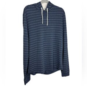 Marine Layer Blue and White Striped Hoodie Large